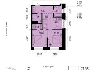Продается 3-ком. квартира, 49.46 м2, Уфа