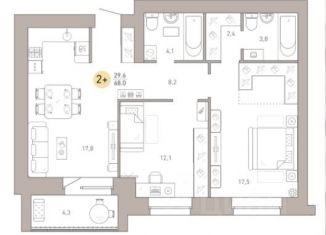 Продаю 2-ком. квартиру, 68 м2, Брянская область