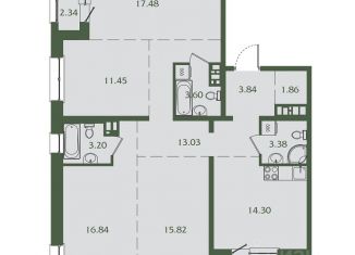 Продается 4-ком. квартира, 111.32 м2, Иркутск