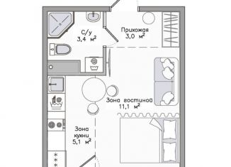 Квартира на продажу студия, 23.3 м2, Карелия
