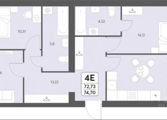Продам 4-ком. квартиру, 74.7 м2, Северодвинск