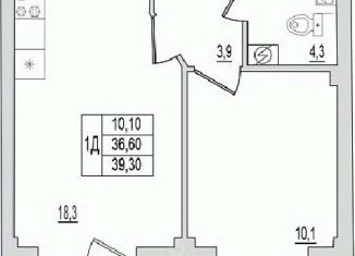 Продам 1-ком. квартиру, 39.3 м2, Псков