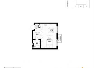 Продам 1-комнатную квартиру, 39.11 м2, Самарская область