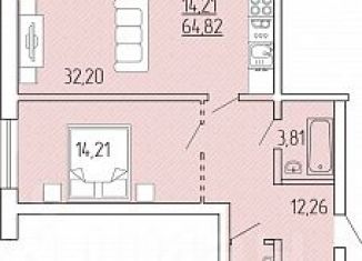 Продается двухкомнатная квартира, 64.82 м2, Улан-Удэ