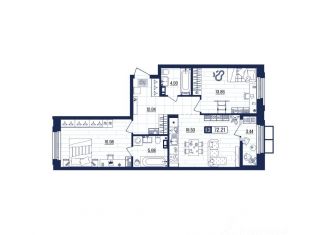 Продам квартиру, 72.21 м2, Тула