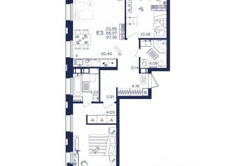 Продается 2-ком. квартира, 67.26 м2, Тульская область
