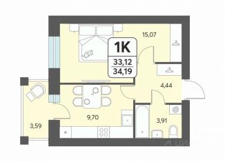 Продам 1-ком. квартиру, 34.19 м2, Архангельская область