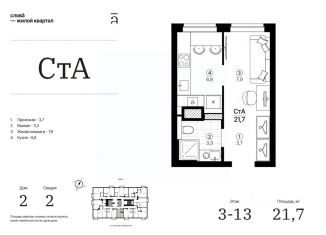 Квартира на продажу студия, 21.69 м2, Астраханская область