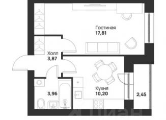 1-ком. квартира на продажу, 38.29 м2, Тульская область