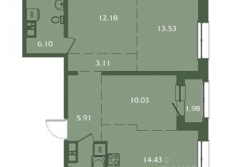 Продаю трехкомнатную квартиру, 71.2 м2, Иркутск, ЖК Скандинавия