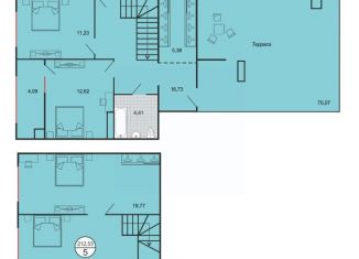 Продается пятикомнатная квартира, 212.53 м2, Ставрополь