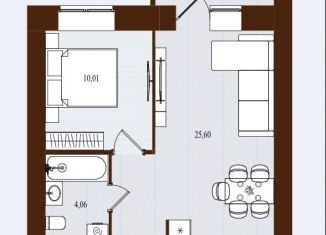 Продажа 1-комнатной квартиры, 49.6 м2, Брянск, Советский район