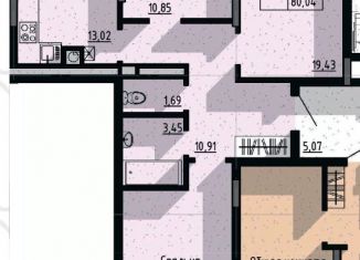 Продается 3-комнатная квартира, 80.04 м2, Якутск
