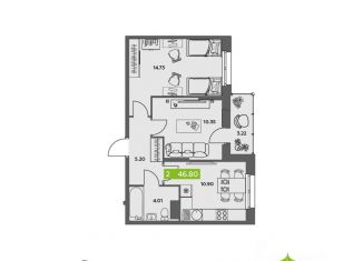 Продается 2-комнатная квартира, 46.8 м2, Северодвинск