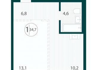 Продается 1-ком. квартира, 34.7 м2, Иркутск
