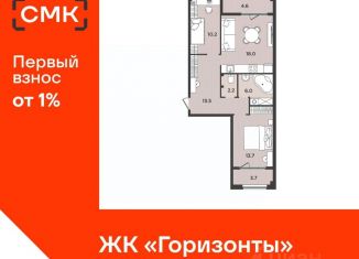 Продается двухкомнатная квартира, 67.8 м2, Архангельская область