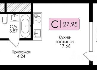 Продаю квартиру студию, 27.95 м2, Тула