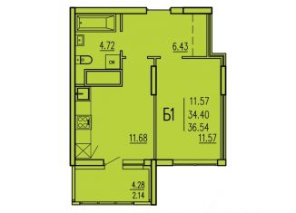 Продам 1-комнатную квартиру, 36.54 м2, Пенза, Железнодорожный район