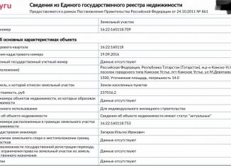 Продаю земельный участок, 15 сот., посёлок городского типа Камское Устье