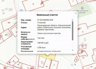 Продам земельный участок, 12.2 сот., деревня Удосолово