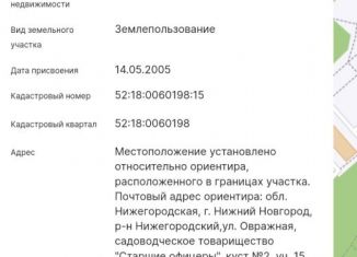 Продается участок, 5.82 сот., Нижегородская область