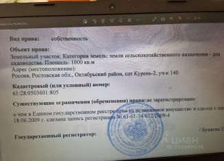 Продается участок, 10 сот., поселок Персиановский