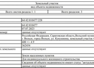 Продаю участок, 6 сот., Саратовская область, площадь Свободы, 2