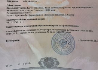 Продается участок, 15 сот., хутор Саблин, Московская улица