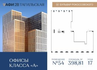 Продается офис, 398.81 м2, Москва, Тагильская улица, 4, Бульвар Рокоссовского