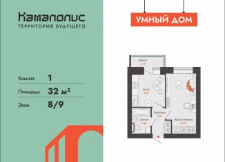 Продаю однокомнатную квартиру, 32 м2, Пермь