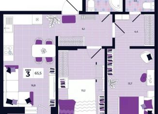 Продается 3-ком. квартира, 65.5 м2, Тульская область