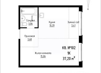 Продается однокомнатная квартира, 37.2 м2, Приморский край