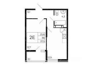 Продается 1-ком. квартира, 37.5 м2, Аксай