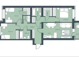 Продажа 4-ком. квартиры, 90.86 м2, Выкса