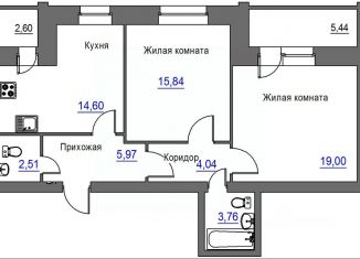 Продается 2-комнатная квартира, 69.74 м2, Орловская область