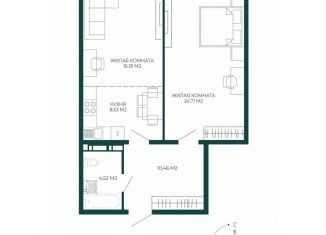 Продается двухкомнатная квартира, 64.4 м2, Пенза
