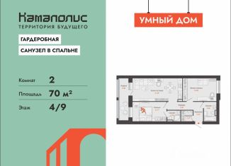 Продажа 2-комнатной квартиры, 70 м2, Пермский край