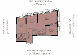 Продается 3-комнатная квартира, 89.9 м2, Пермь, Дзержинский район