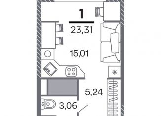 Продам квартиру студию, 23.31 м2, Рязанская область