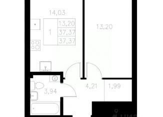 Продается 1-комнатная квартира, 37.37 м2, Татарстан