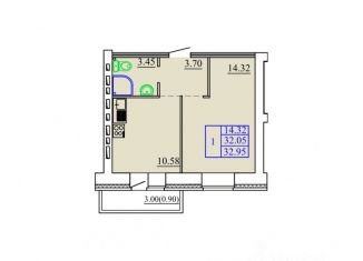 Продается однокомнатная квартира, 32.95 м2, Архангельск, Соломбальский округ