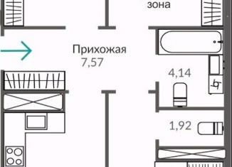 3-комнатная квартира на продажу, 84.73 м2, Симферополь