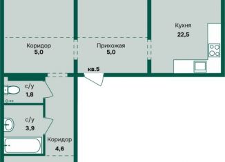 Продается 3-комнатная квартира, 83.1 м2, Алтайский край
