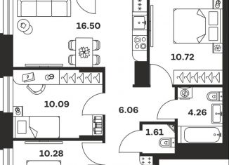 Продается трехкомнатная квартира, 68.15 м2, Тула
