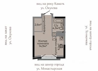 Квартира на продажу студия, 27.9 м2, Пермь