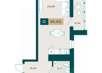 Продам квартиру студию, 33.33 м2, Тюмень
