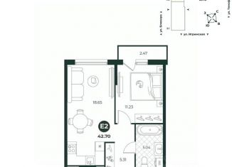 2-комнатная квартира на продажу, 42.7 м2, Тюмень, Ленинский округ