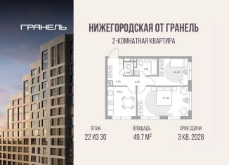 Двухкомнатная квартира на продажу, 49.7 м2, Москва, ЮВАО