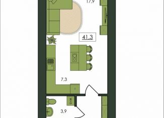 Продам 1-ком. квартиру, 41.3 м2, Благовещенск