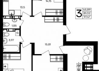 Продается 3-ком. квартира, 97.47 м2, Севастополь